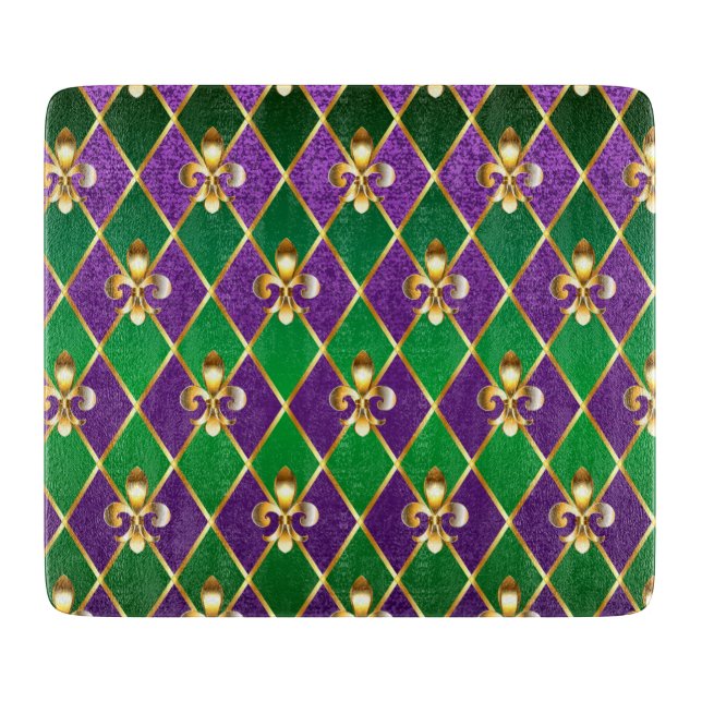 Jewellery Background Mardi Gras Cutting Board (Front)