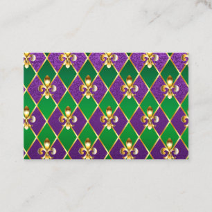 Jewellery Background Mardi Gras Discount Card