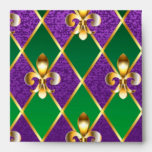 Jewellery Background Mardi Gras Envelope (Front)