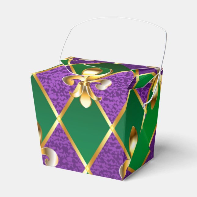 Jewellery Background Mardi Gras Favour Box (Front Side)