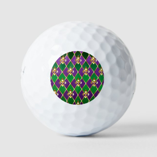 Jewellery Background Mardi Gras Golf Balls (Front)
