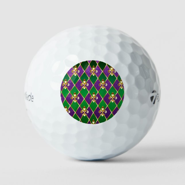 Jewellery Background Mardi Gras Golf Balls (Front)