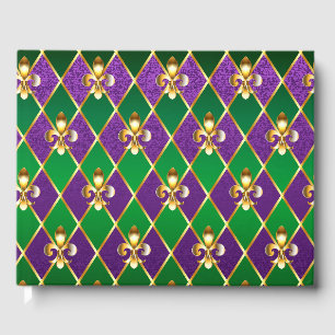 Jewellery Background Mardi Gras Guest Book