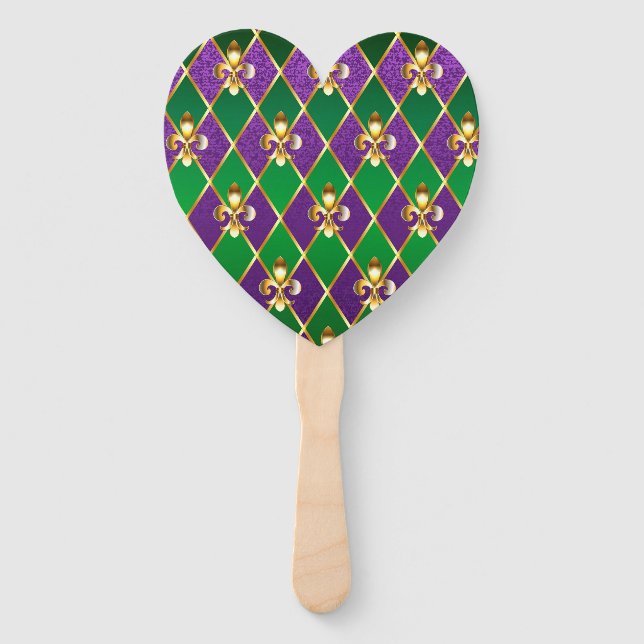 Jewellery Background Mardi Gras Hand Fan (Front)
