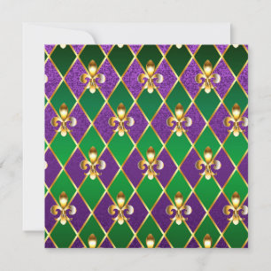 Jewellery Background Mardi Gras Holiday Card