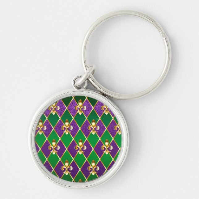 Jewellery Background Mardi Gras Key Ring (Front)
