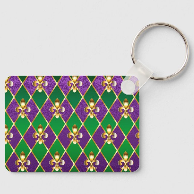 Jewellery Background Mardi Gras Key Ring (Front)