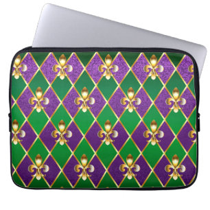 Jewellery Background Mardi Gras Laptop Sleeve
