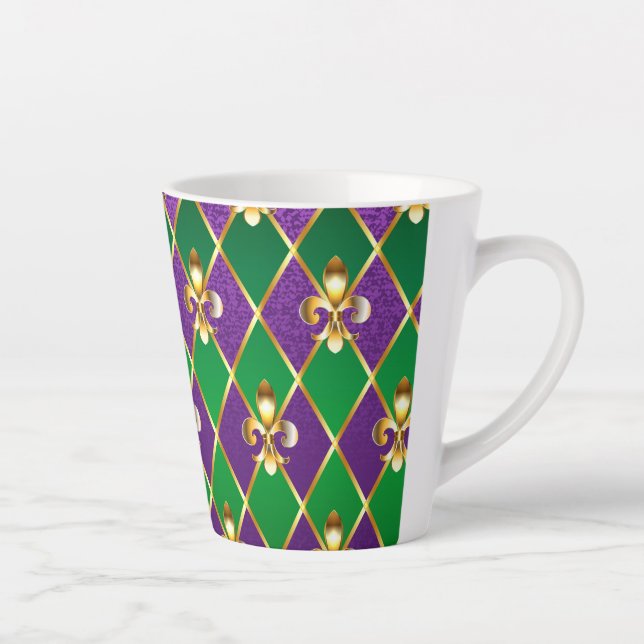 Jewellery Background Mardi Gras Latte Mug (Right)