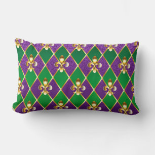Jewellery Background Mardi Gras Lumbar Cushion