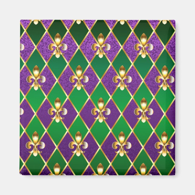 Jewellery Background Mardi Gras Magnet (Front)