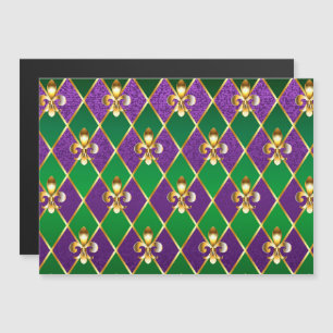 Jewellery Background Mardi Gras Magnetic Invitation