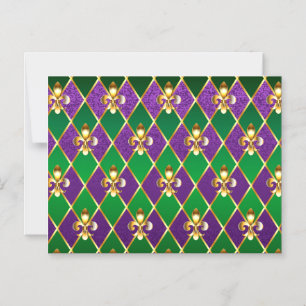 Jewellery Background Mardi Gras Magnetic Invitation