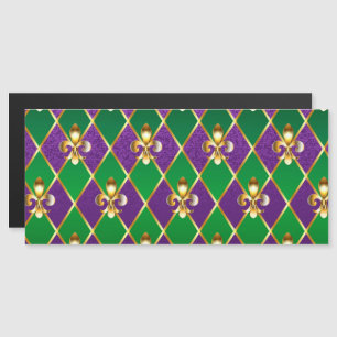 Jewellery Background Mardi Gras Magnetic Invitation