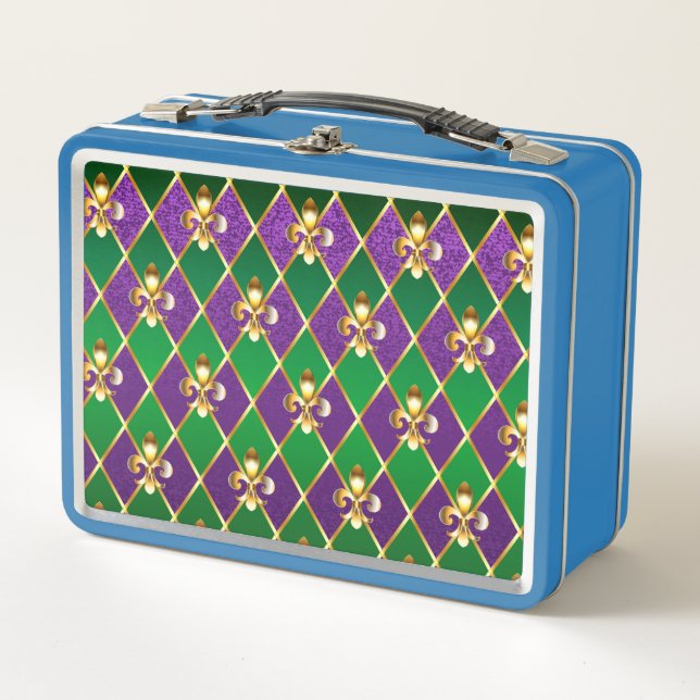 Jewellery Background Mardi Gras Metal Lunch Box (Front)