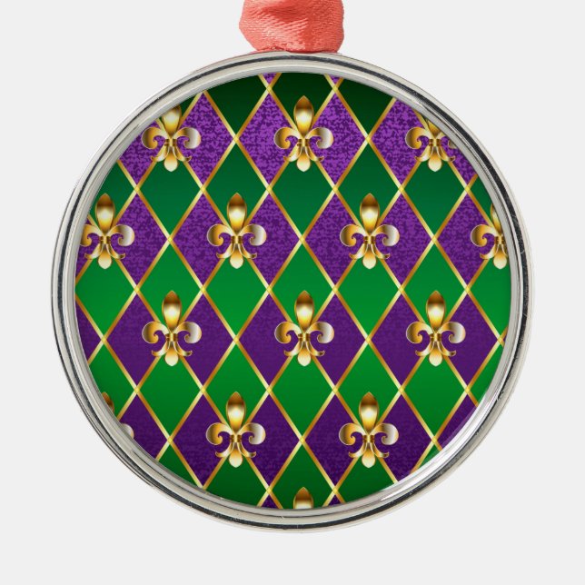 Jewellery Background Mardi Gras Metal Ornament (Front)