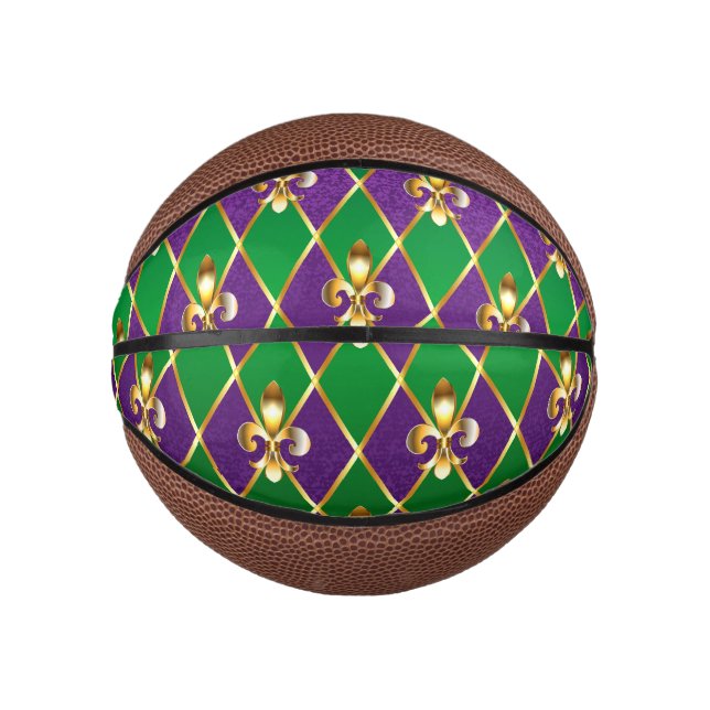 Jewellery Background Mardi Gras Mini Basketball (Front)