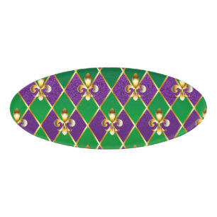 Jewellery Background Mardi Gras Name Tag