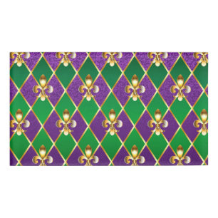 Jewellery Background Mardi Gras Name Tag