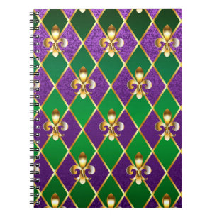 Jewellery Background Mardi Gras Notebook