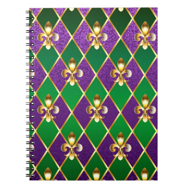 Jewellery Background Mardi Gras Notebook (Front)