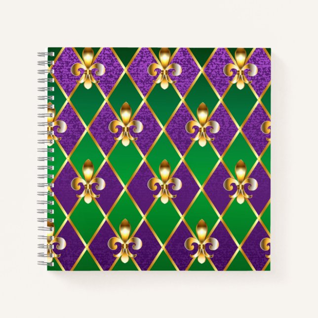 Jewellery Background Mardi Gras Notebook (Front)