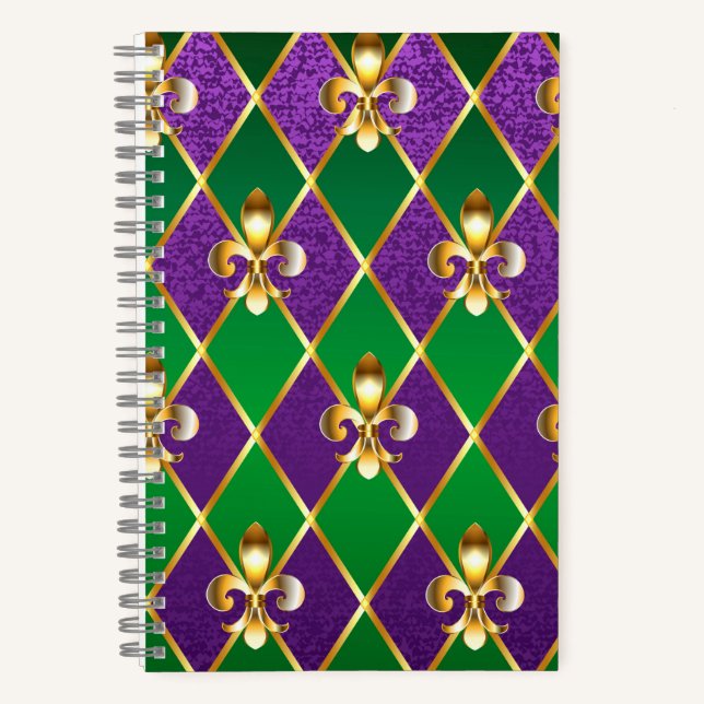 Jewellery Background Mardi Gras Notebook (Front)