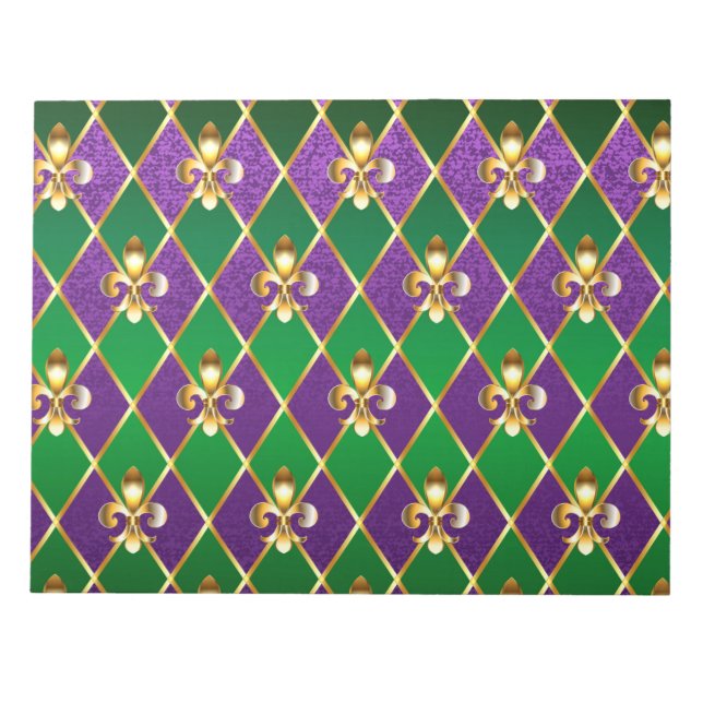 Jewellery Background Mardi Gras Notepad (Front)