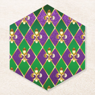Jewellery Background Mardi Gras Paper Coaster