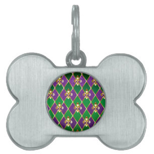 Jewellery Background Mardi Gras Pet ID Tag