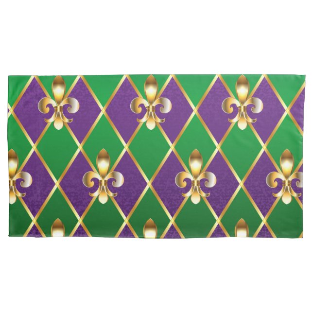 Jewellery Background Mardi Gras Pillowcase (Front-Left)