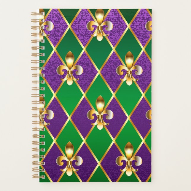 Jewellery Background Mardi Gras Planner (Front)