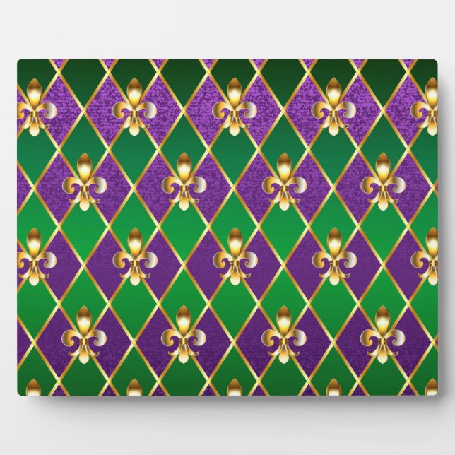 Jewellery Background Mardi Gras Plaque (Front)
