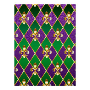 Jewellery Background Mardi Gras Poster
