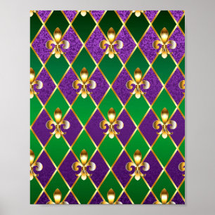 Jewellery Background Mardi Gras Poster