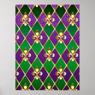 Jewellery Background Mardi Gras Poster