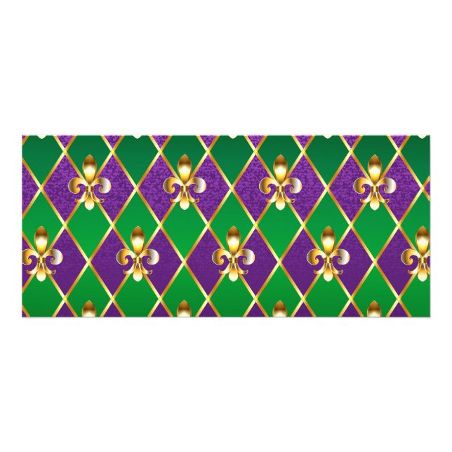 Jewellery Background Mardi Gras Rack Card (Front)