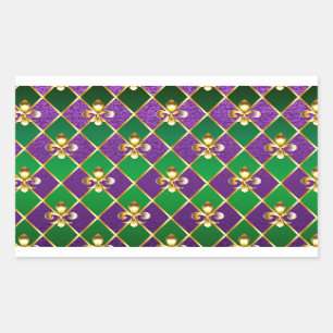 Jewellery Background Mardi Gras Rectangular Sticker