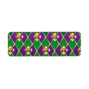 Jewellery Background Mardi Gras Return Address Label