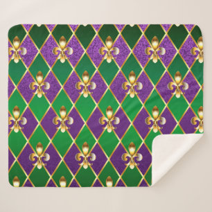 Jewellery Background Mardi Gras Sherpa Blanket