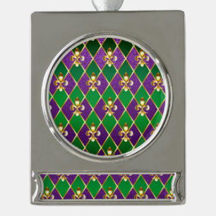 Jewellery Background Mardi Gras Silver Plated Banner Ornament
