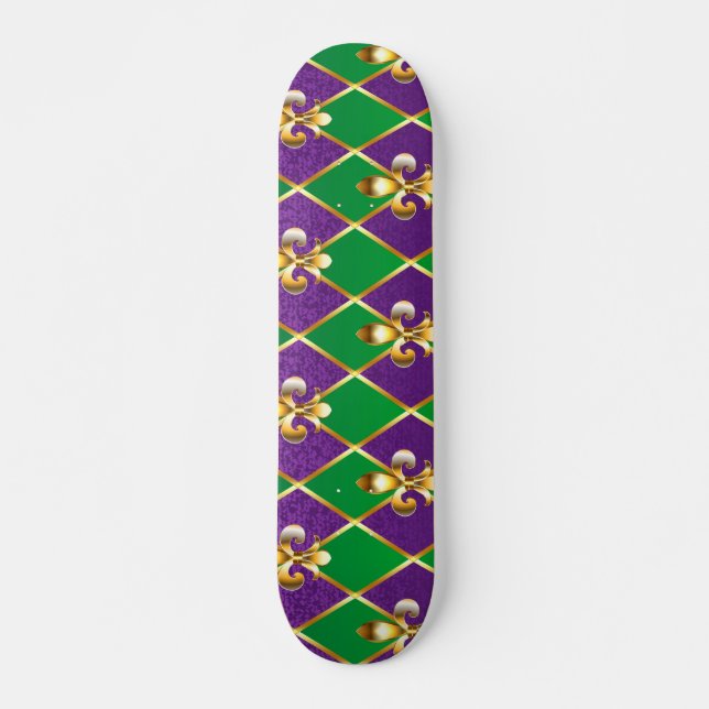 Jewellery Background Mardi Gras Skateboard (Front)