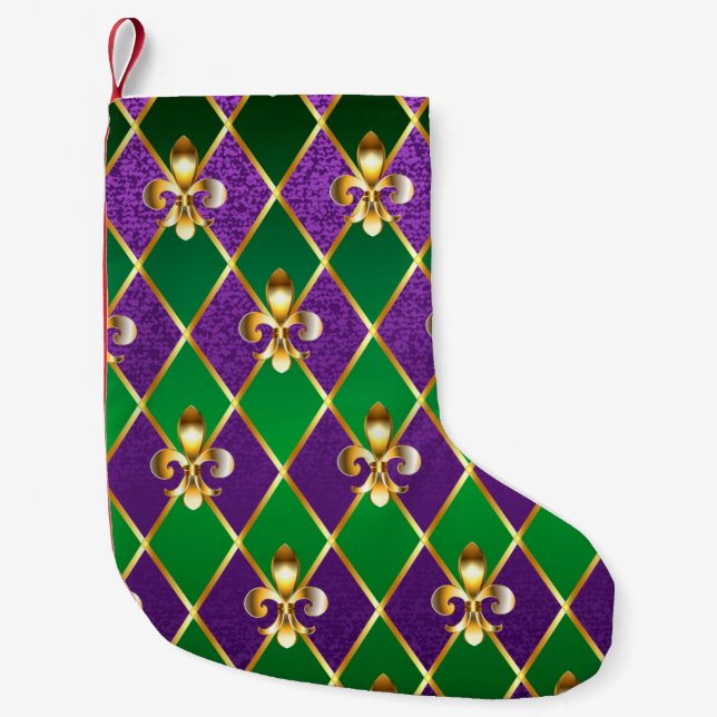 Jewellery Background Mardi Gras Small Christmas Stocking (Front)