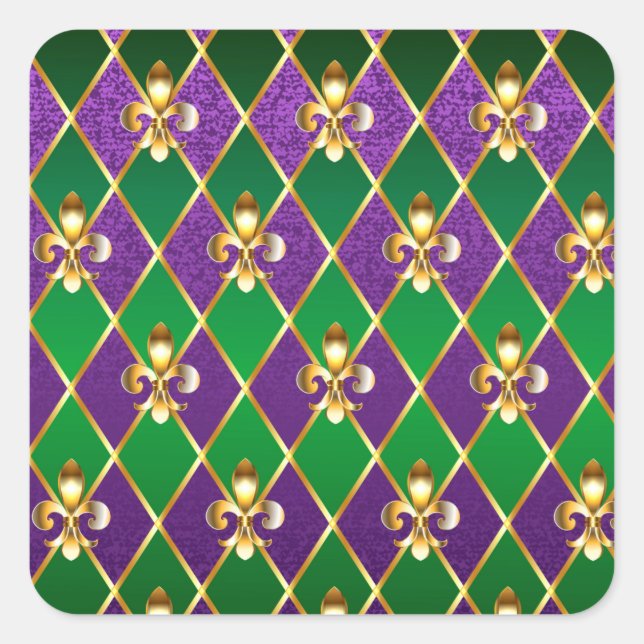 Jewellery Background Mardi Gras Square Sticker (Front)