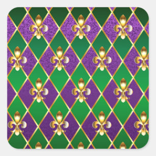 Jewellery Background Mardi Gras Square Sticker