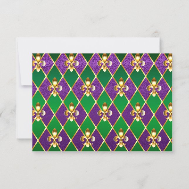 Jewellery Background Mardi Gras Thank You Card (Front)
