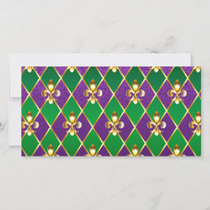 Jewellery Background Mardi Gras Thank You Card