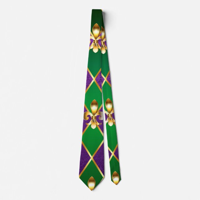 Jewellery Background Mardi Gras Tie (Front)