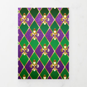 Jewellery Background Mardi Gras Tri-Fold Card
