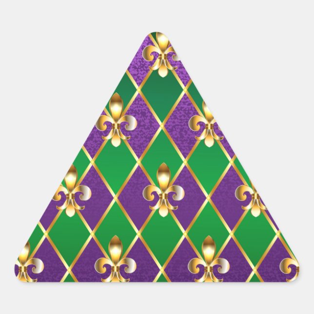 Jewellery Background Mardi Gras Triangle Sticker (Front)